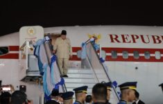 Pesawat Kepresidenan RI yang membawa Presiden Prabowo Subianto dalam kunjungan kenegaraan. Dok: Eranasional/HO VOI.